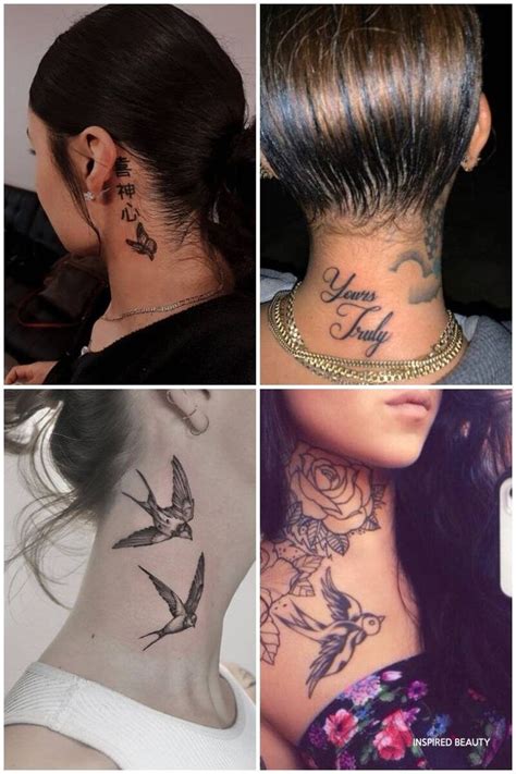 feminine womens front neck tattoos|29 Coolest Neck Tattoos For Women, Simple and Bold